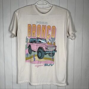 FORD Licensed S Graphic Tee Bronco Ladies Fan Club Merch T-shirt Desert Pink